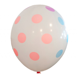 Балони бели с неонови точки от Торти Чочко