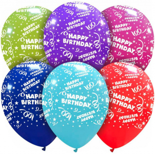 Балони Happy Birthday микс цветове