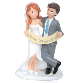 Сватбена фигурка за торта, младоженци Just Married