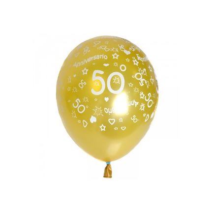Златни балони с щампа "50г"