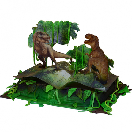 Торта енциклопедия за динозаври от Торти Чочко. Невероятна торта за любопитни деца искащи да опознаят света на динозаврите.
