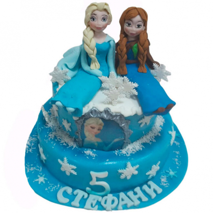 Торта Елза и Ана от Торти Чочко. Торта на два етажа от анимацията на Дисни Замръзналото кралство. 