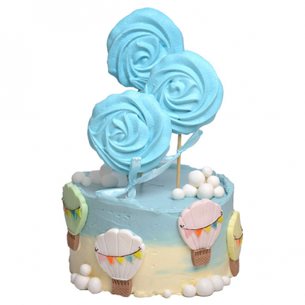 Торта Балони, торта за бебе, полет с балон, балон с горещ въздух, торта без фондан, торта с целувка, торта с крем