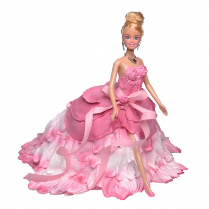 Торта кукла барби  с красива розова рокля от Торти Чочко