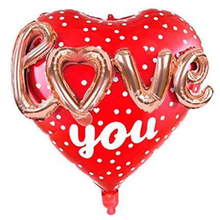 Фолиеж балон сърце Love you св. валентин от торти чочко