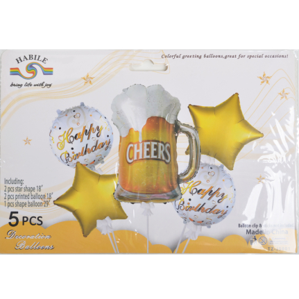 Фолиеви балони Халба с бира /5бр/