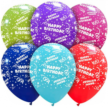 Балони Happy Birthday микс цветове