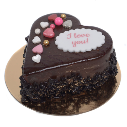 Мини тортa шоколадово сърце с надпис Обичам те! Торти Чочко.
