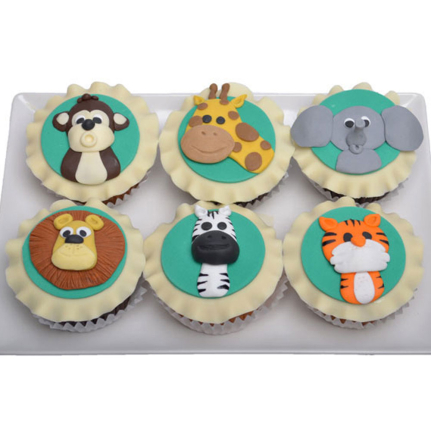 Мъфини на тема Джунгла с животни от торти чочко. 